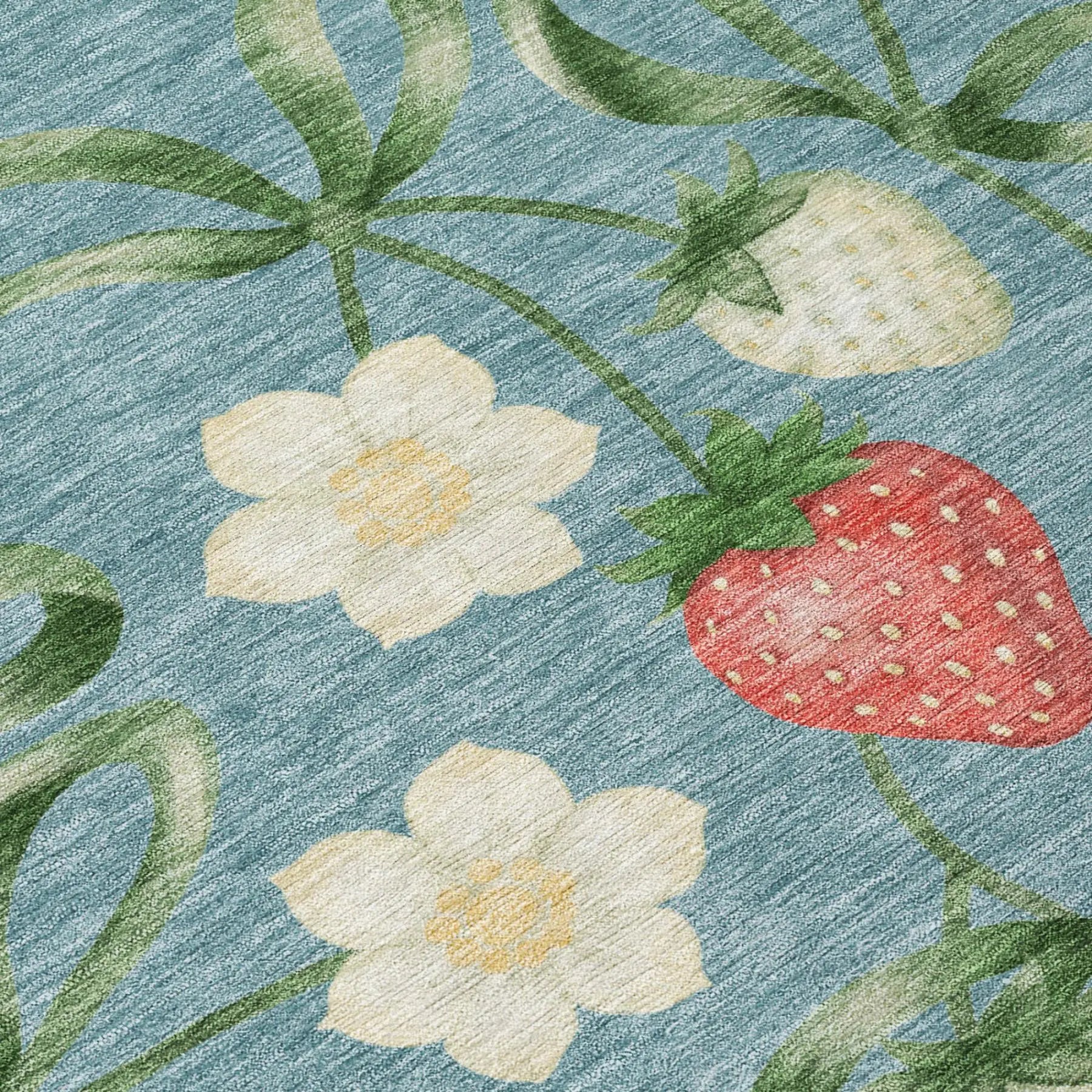 3' X 5' Teal Blue And Green Floral Washable Indoor Outdoor Area Rug Homeroots Outdoor