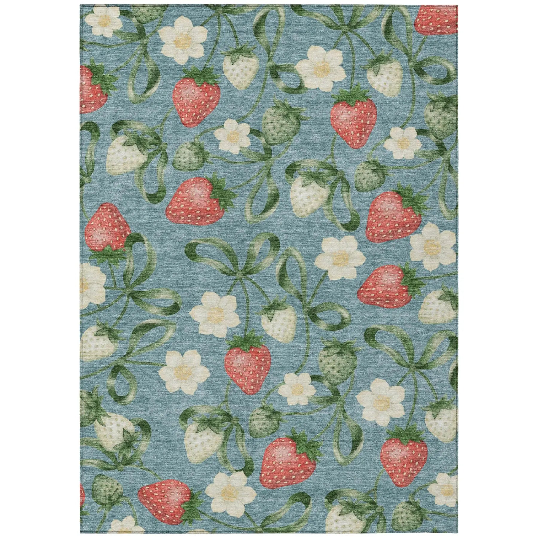 3' X 5' Teal Blue And Green Floral Washable Indoor Outdoor Area Rug Homeroots Outdoor
