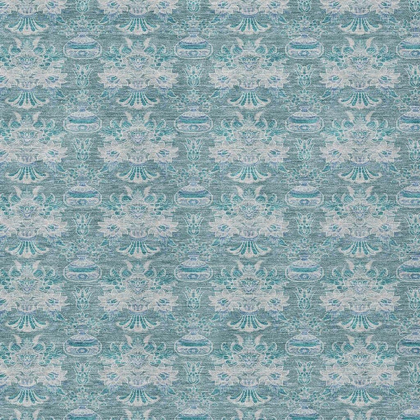 3' X 5' Teal Blue And Green Floral Washable Indoor Outdoor Area Rug Homeroots Outdoor