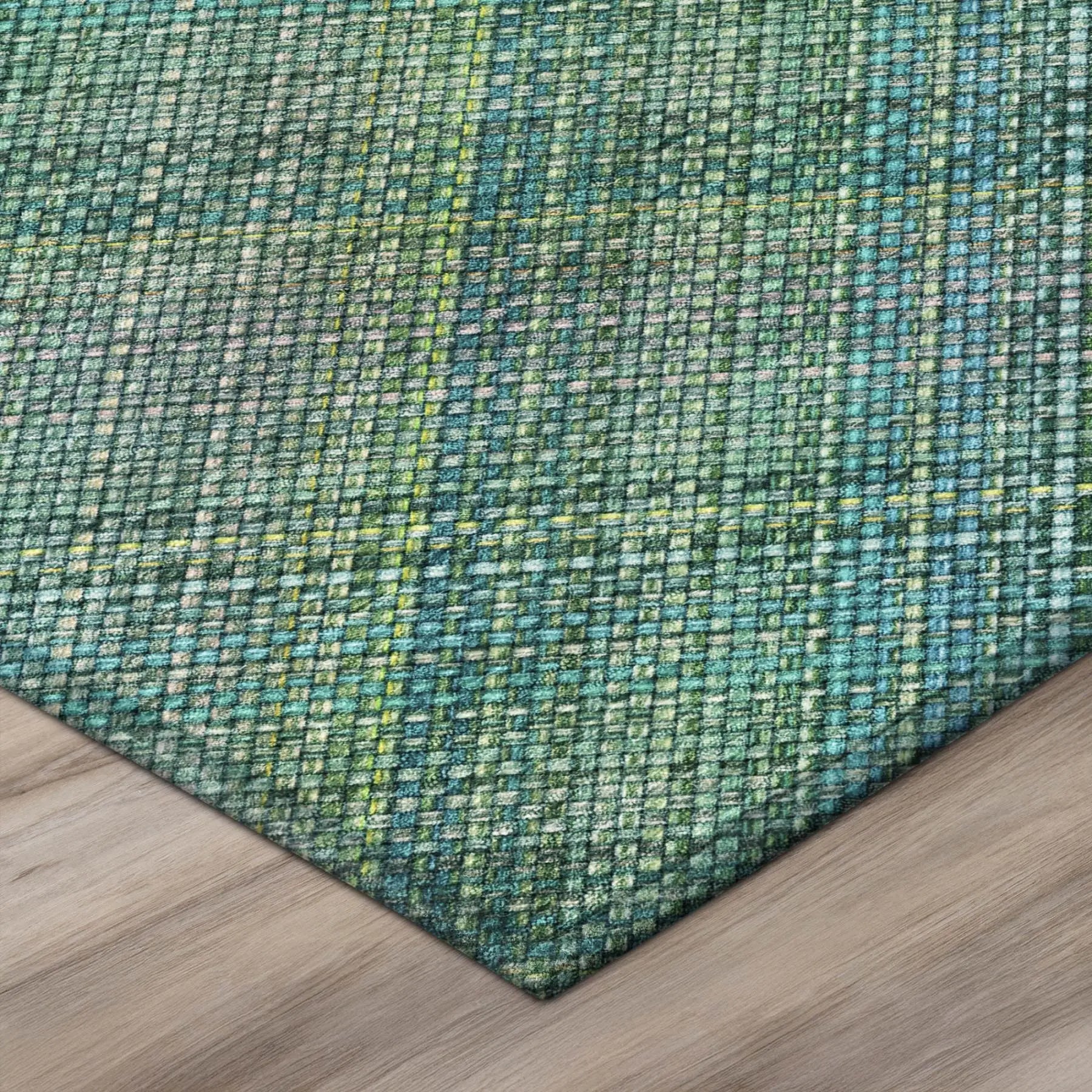 3' X 5' Teal Blue And Green Plaid Washable Indoor Outdoor Area Rug Homeroots Outdoor