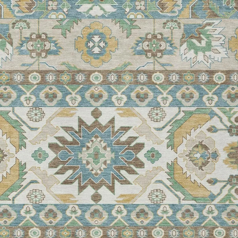 3' X 5' Teal Blue And Ivory Cactus Washable Indoor Outdoor Area Rug Homeroots Outdoor