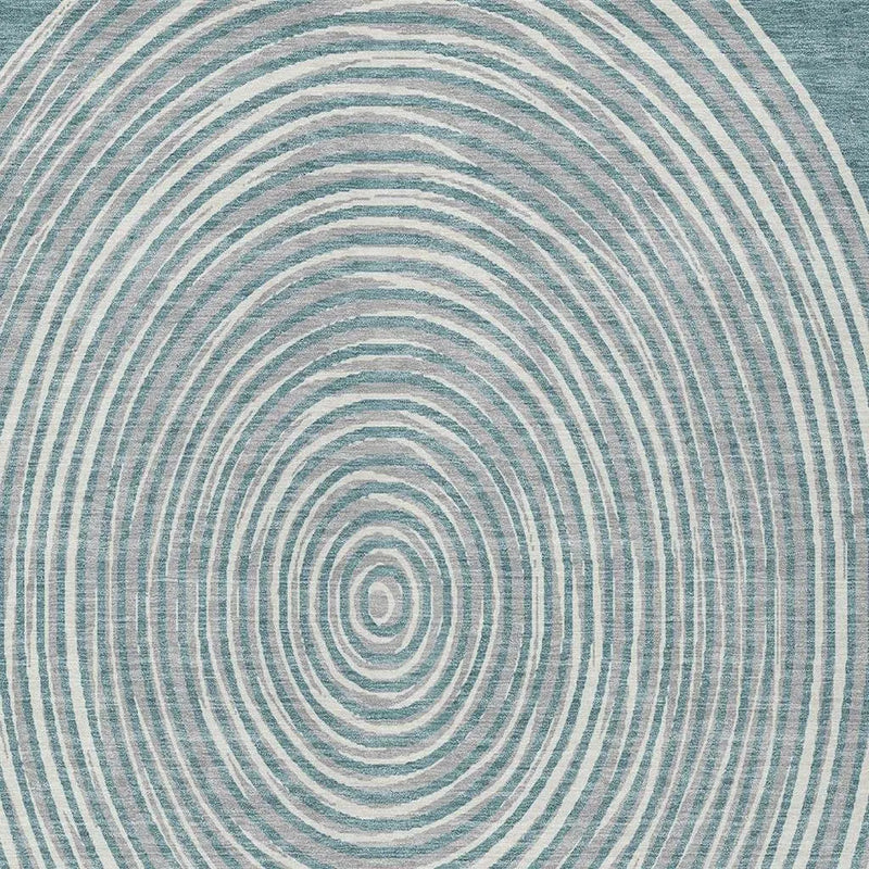 3' X 5' Teal Blue And Ivory Geometric Washable Indoor Outdoor Area Rug Homeroots Outdoor