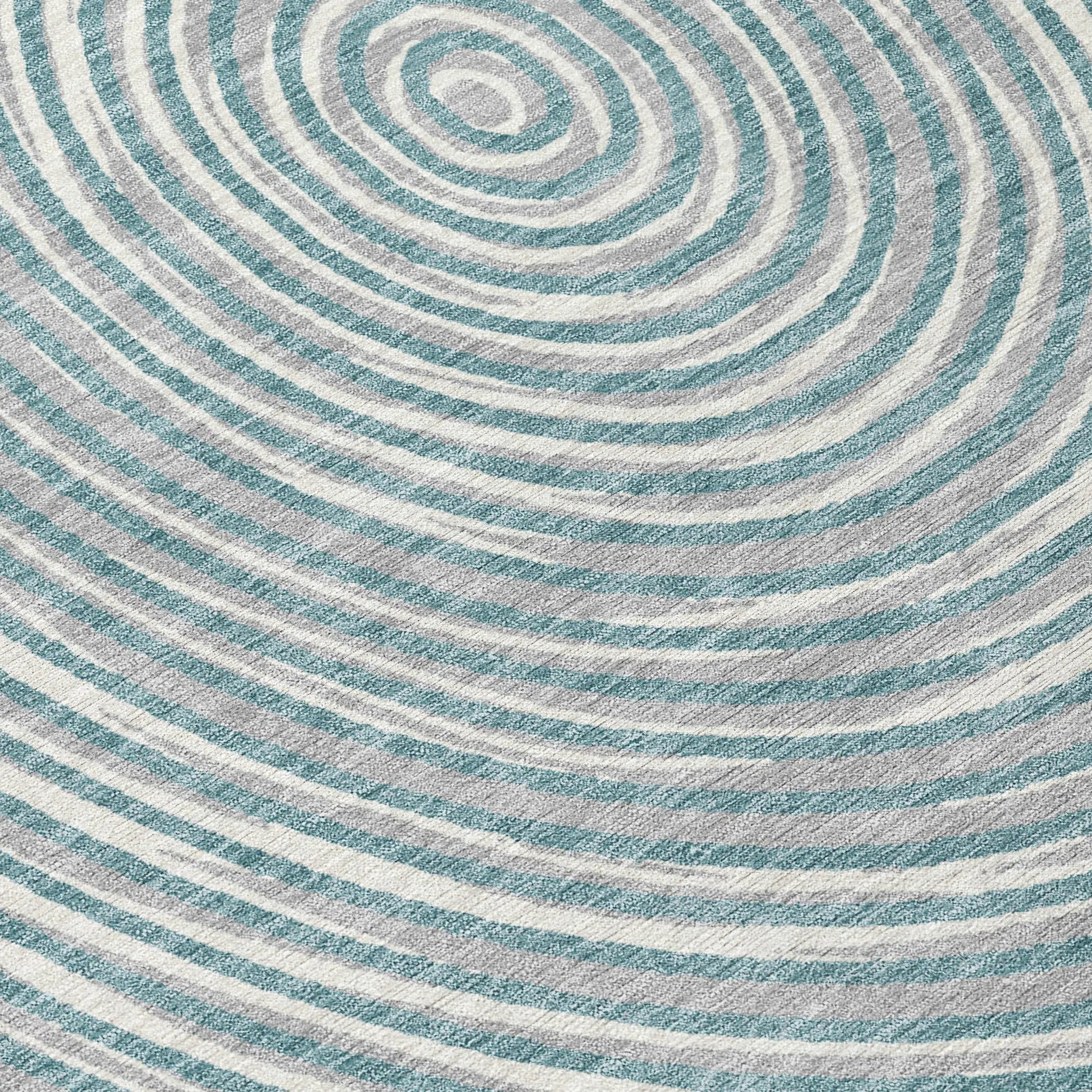 3' X 5' Teal Blue And Ivory Geometric Washable Indoor Outdoor Area Rug Homeroots Outdoor