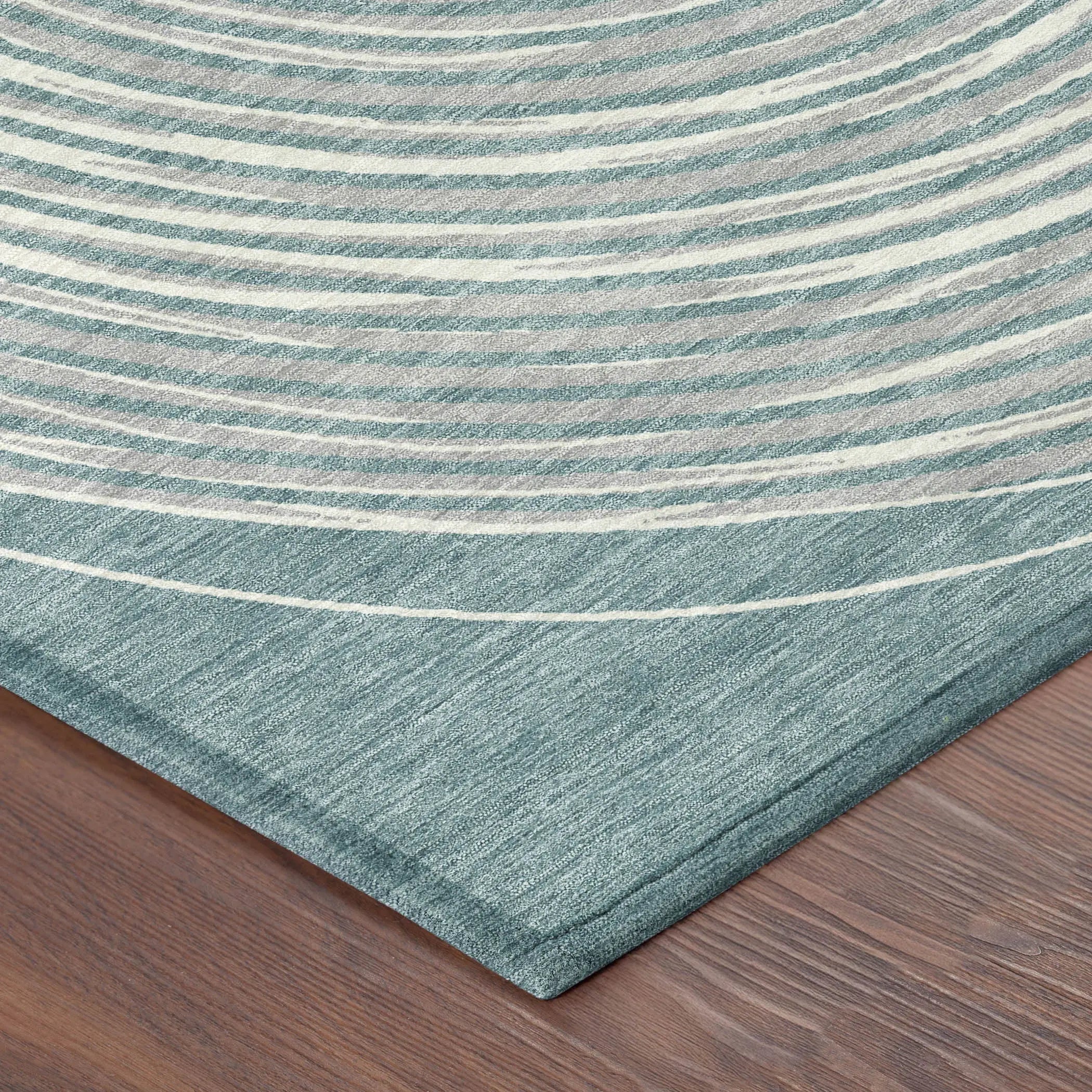 3' X 5' Teal Blue And Ivory Geometric Washable Indoor Outdoor Area Rug Homeroots Outdoor
