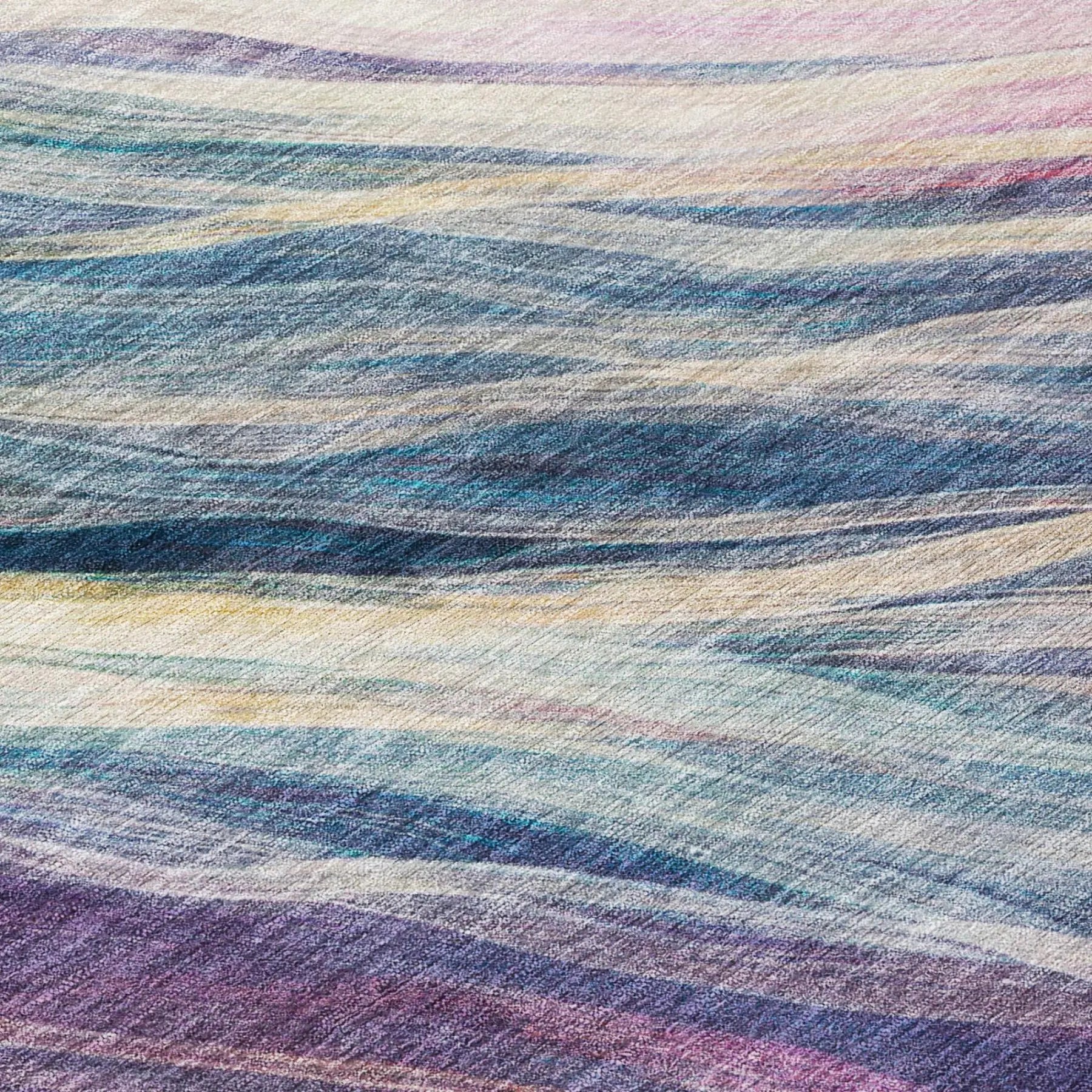 3' X 5' Teal Blue And Lavender Abstract Washable Indoor Outdoor Area Rug Homeroots Outdoor