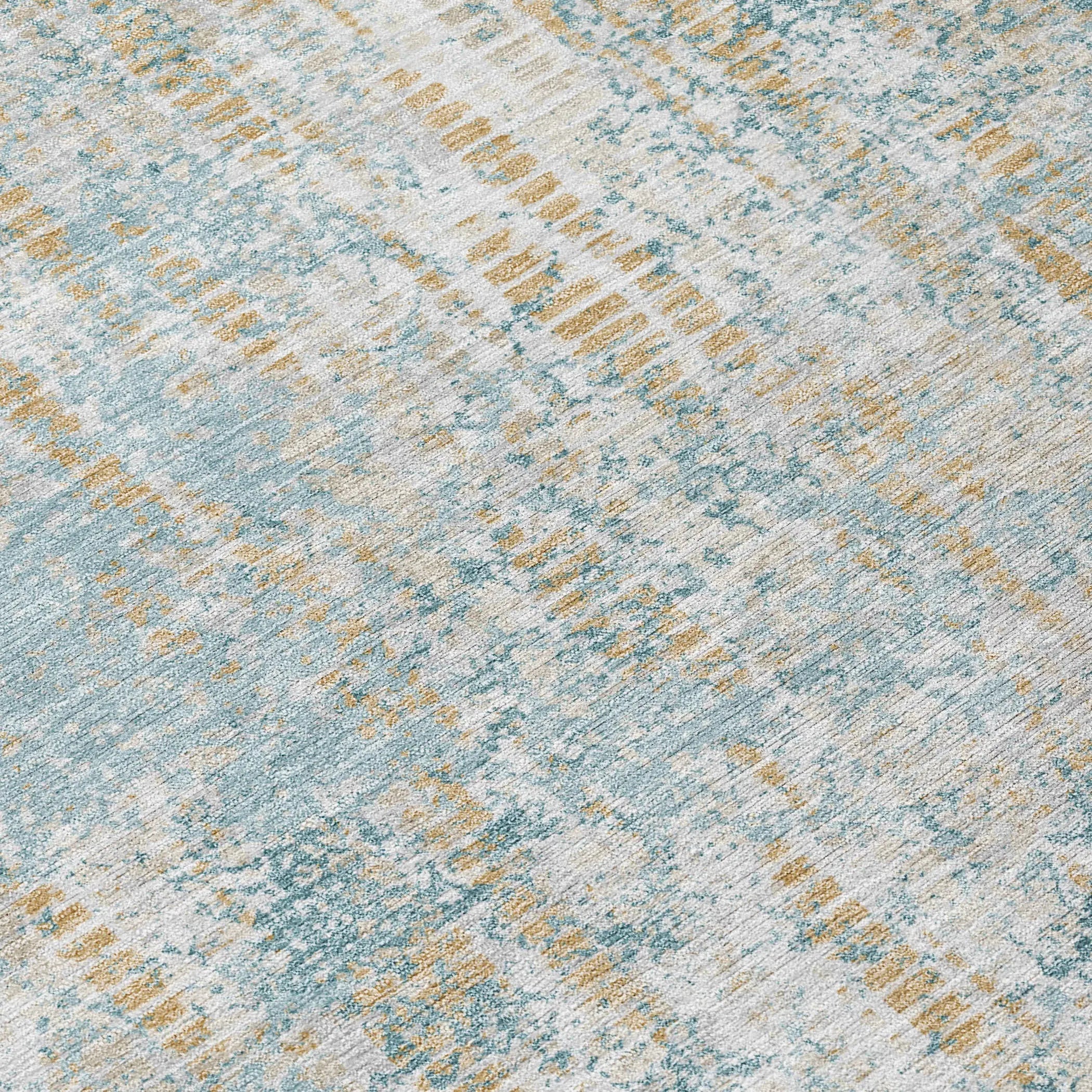 3' X 5' Teal Blue And Linen Abstract Washable Indoor Outdoor Area Rug Homeroots Outdoor