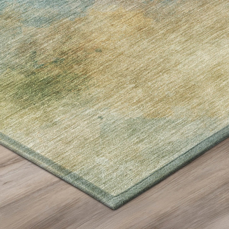 3' X 5' Teal Blue And Peach Abstract Washable Indoor Outdoor Area Rug Homeroots Outdoor