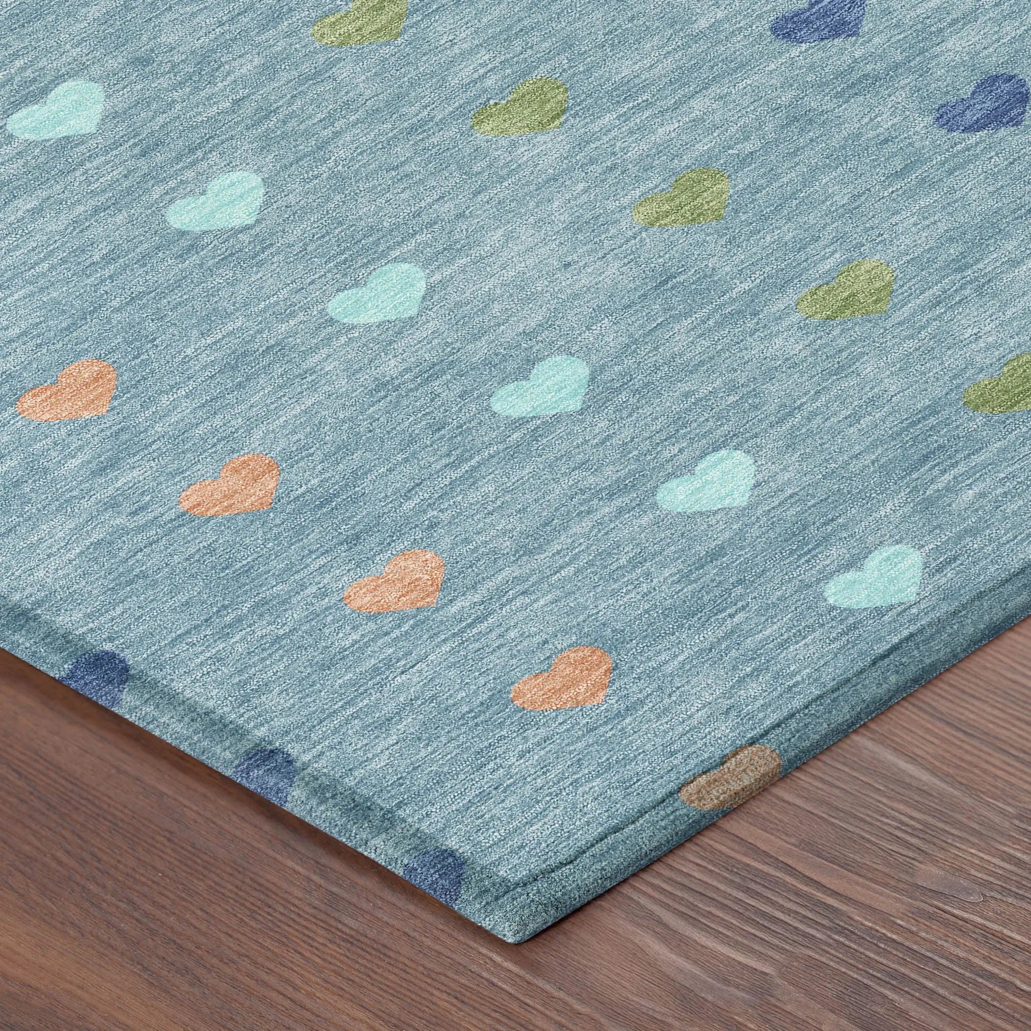 3' X 5' Teal Blue And Peach Geometric Washable Indoor Outdoor Area Rug Homeroots Outdoor
