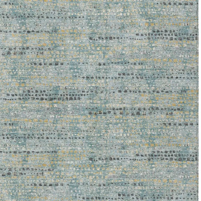 3' X 5' Teal Blue And Pewter Abstract Washable Indoor Outdoor Area Rug Homeroots Outdoor