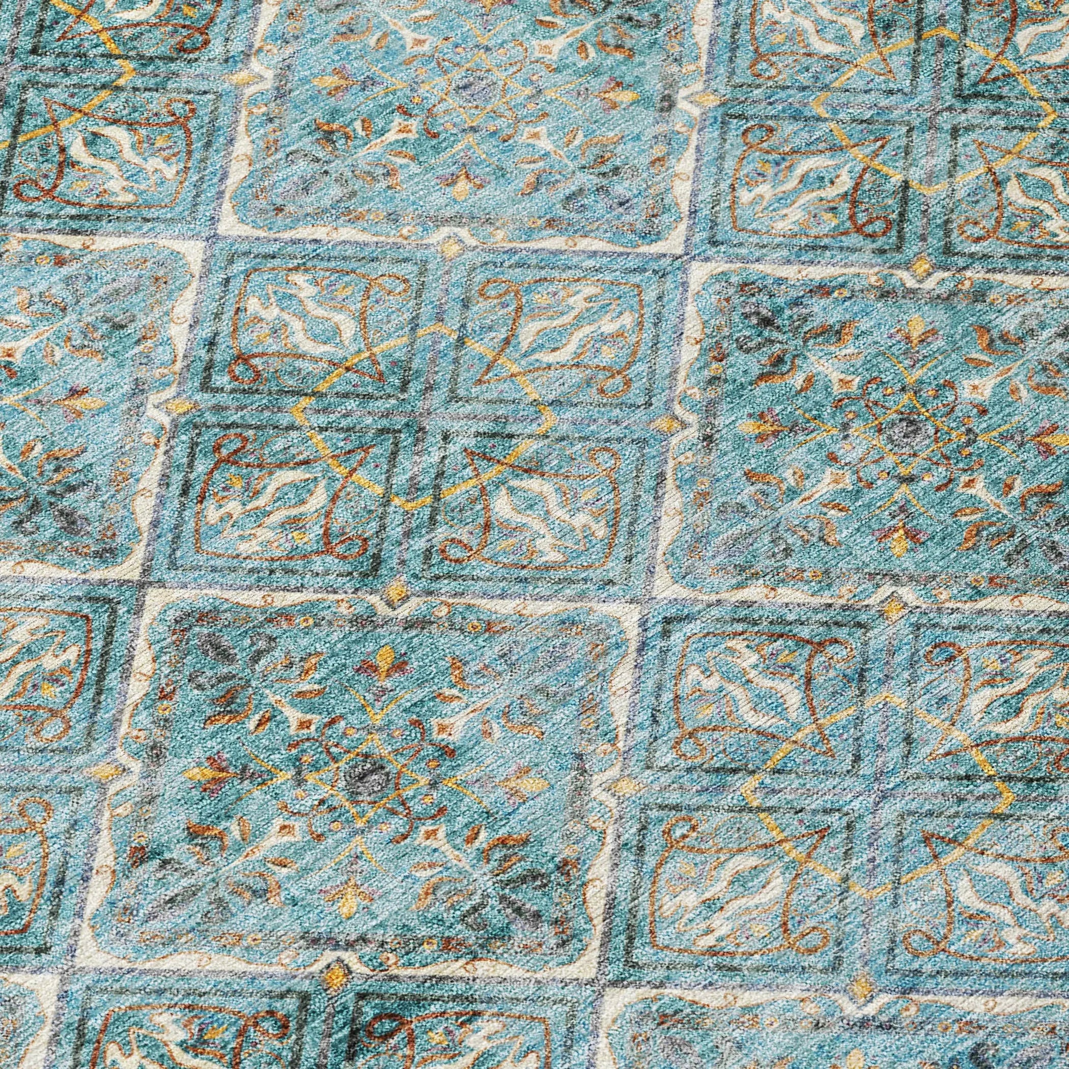 3' X 5' Teal Blue And Purple Geometric Washable Indoor Outdoor Area Rug Homeroots Outdoor