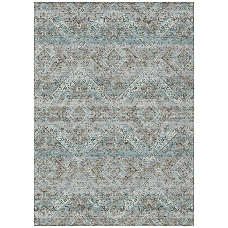 3' X 5' Teal Blue And Purple Tribal Washable Indoor Outdoor Area Rug Homeroots Outdoor