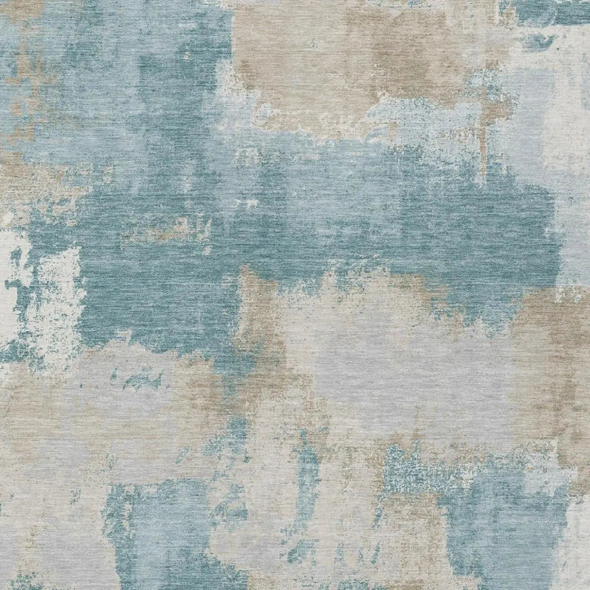 3' X 5' Teal Blue And Silver Abstract Washable Indoor Outdoor Area Rug Homeroots Outdoor