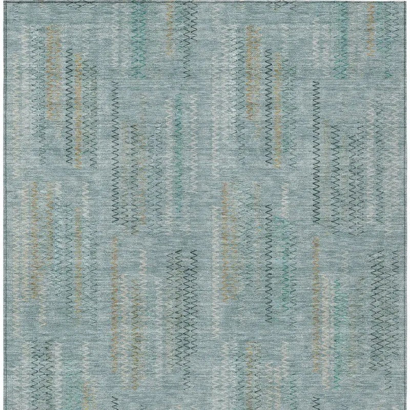 3' X 5' Teal Blue And Silver Abstract Washable Indoor Outdoor Area Rug Homeroots Outdoor