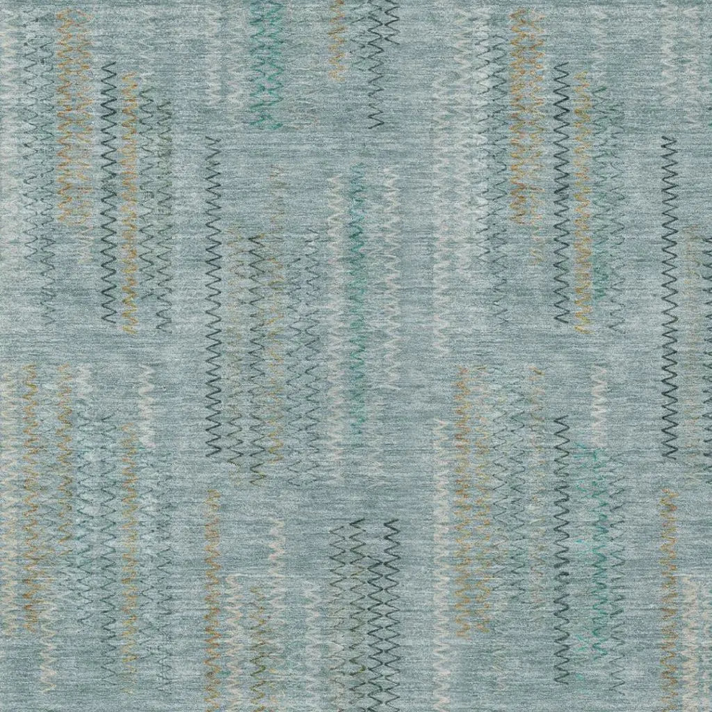 3' X 5' Teal Blue And Silver Abstract Washable Indoor Outdoor Area Rug Homeroots Outdoor