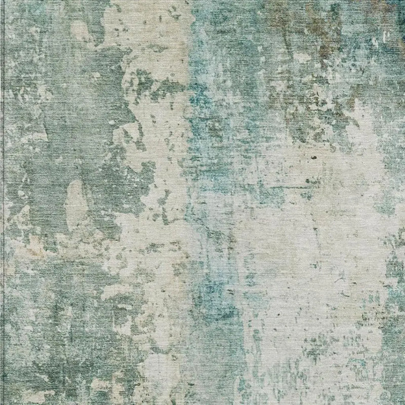 3' X 5' Teal Blue And Silver Abstract Washable Indoor Outdoor Area Rug Homeroots Outdoor