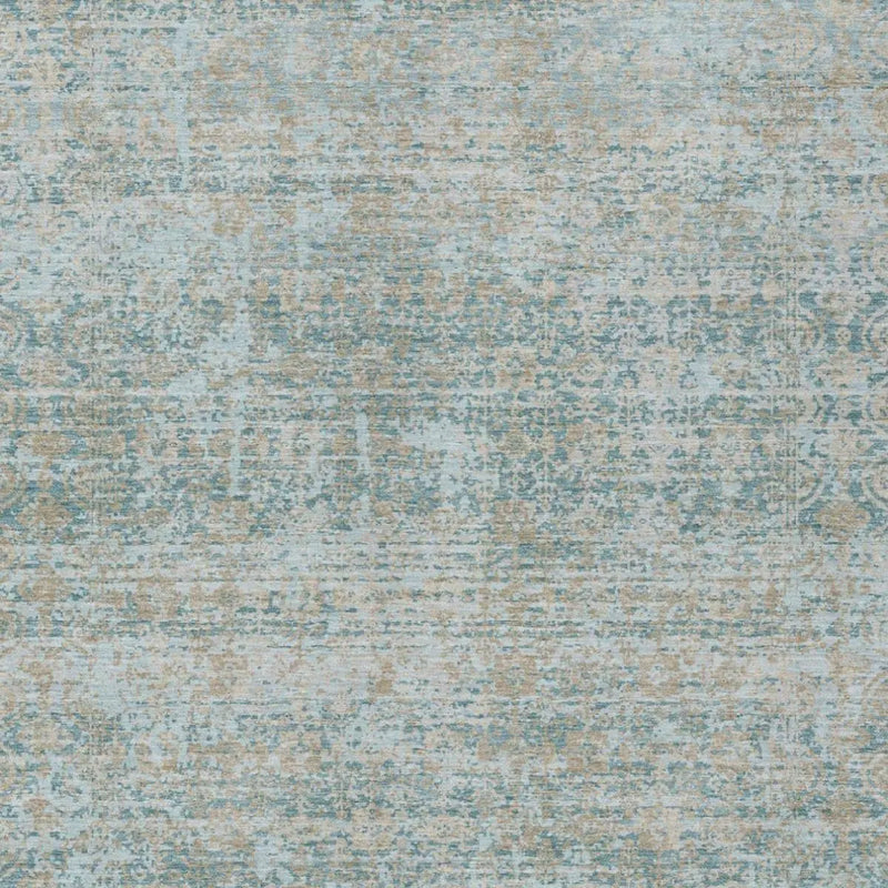 3' X 5' Teal Blue And Silver Abstract Washable Indoor Outdoor Area Rug Homeroots Outdoor
