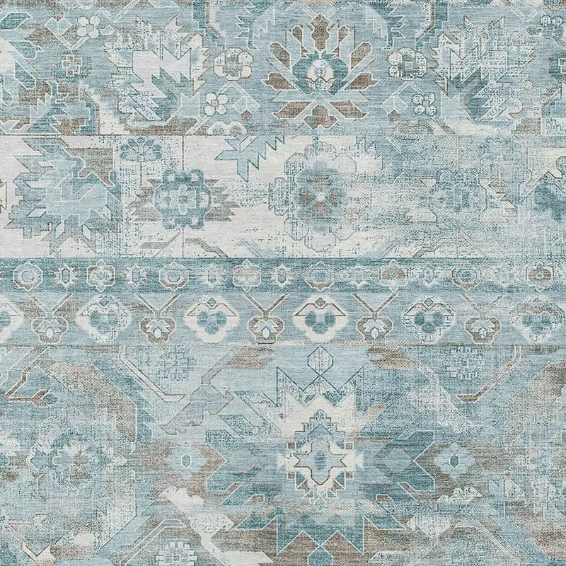 3' X 5' Teal Blue And Silver Cactus Washable Indoor Outdoor Area Rug Homeroots Outdoor