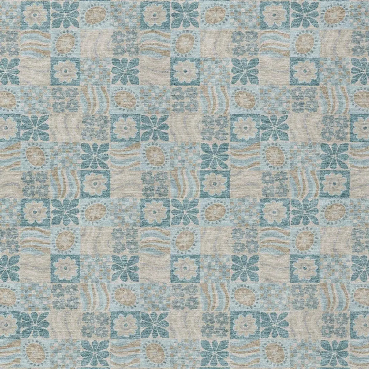 3' X 5' Teal Blue And Silver Floral Washable Indoor Outdoor Area Rug Homeroots Outdoor