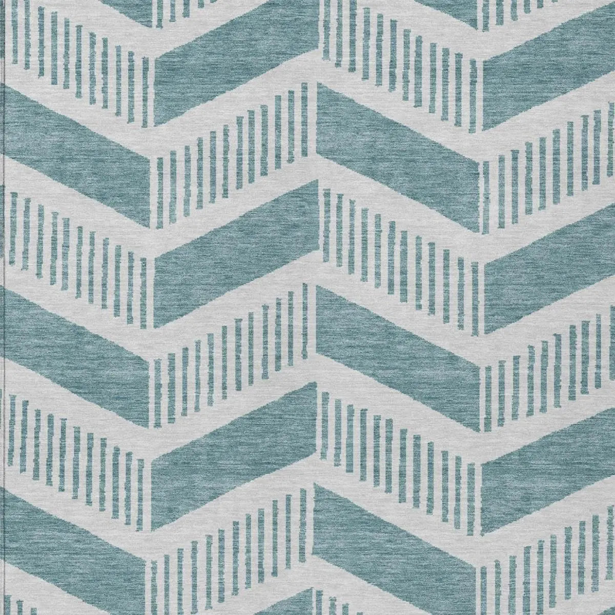 3' X 5' Teal Blue And Silver Geometric Washable Indoor Outdoor Area Rug Homeroots Outdoor