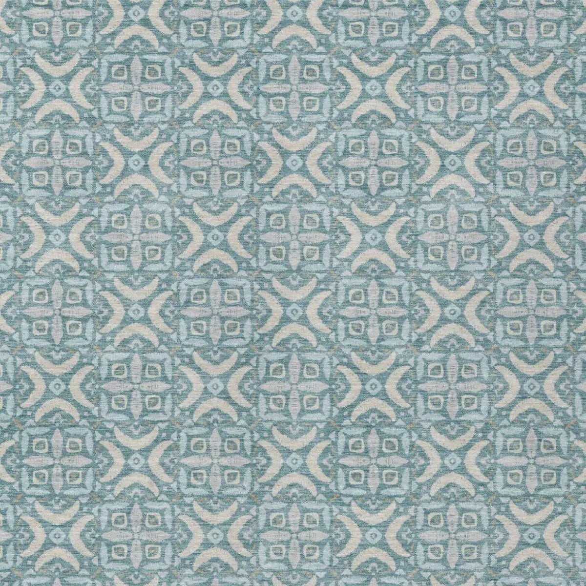 3' X 5' Teal Blue And Silver Geometric Washable Indoor Outdoor Area Rug Homeroots Outdoor