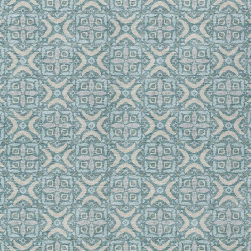 3' X 5' Teal Blue And Silver Geometric Washable Indoor Outdoor Area Rug Homeroots Outdoor