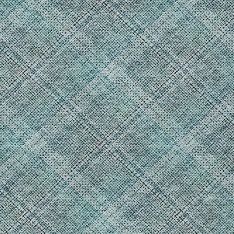 3' X 5' Teal Blue And Silver Plaid Washable Indoor Outdoor Area Rug Homeroots Outdoor