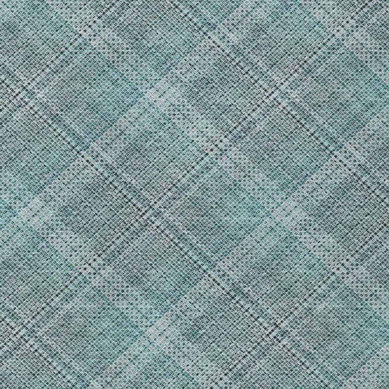 3' X 5' Teal Blue And Silver Plaid Washable Indoor Outdoor Area Rug Homeroots Outdoor