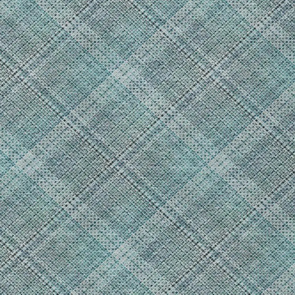 3' X 5' Teal Blue And Silver Plaid Washable Indoor Outdoor Area Rug Homeroots Outdoor