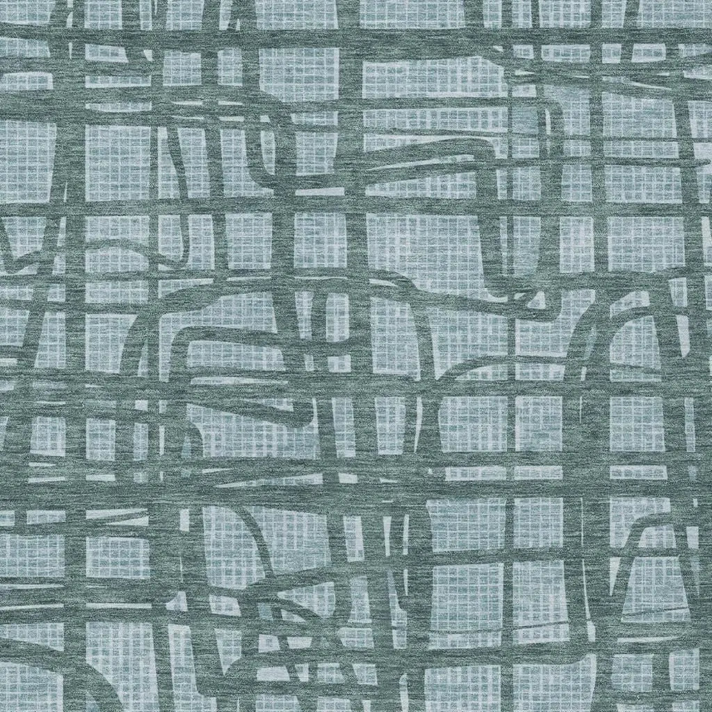 3' X 5' Teal Blue And Sky Blue Abstract Washable Indoor Outdoor Area Rug Homeroots Outdoor