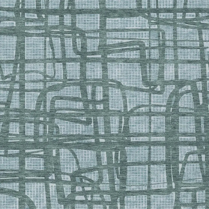 3' X 5' Teal Blue And Sky Blue Abstract Washable Indoor Outdoor Area Rug Homeroots Outdoor