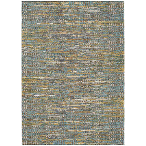 3' X 5' Teal Blue And Taupe Abstract Washable Indoor Outdoor Area Rug Homeroots Outdoor