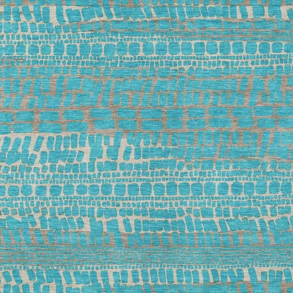 3' X 5' Teal Blue And Turquoise Abstract Washable Indoor Outdoor Area Rug Homeroots Outdoor