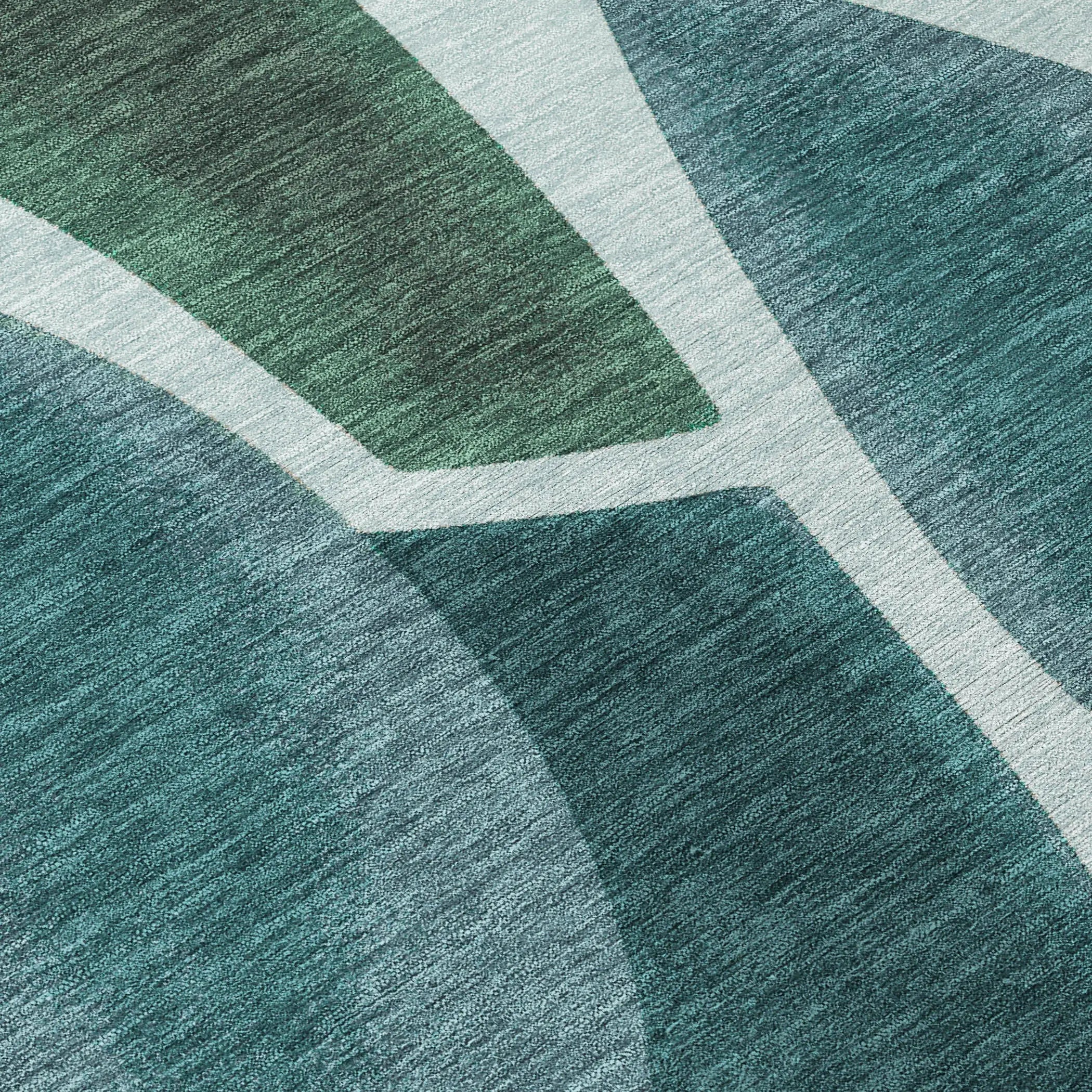 3' X 5' Teal Blue And Turquoise Abstract Washable Indoor Outdoor Area Rug Homeroots Outdoor