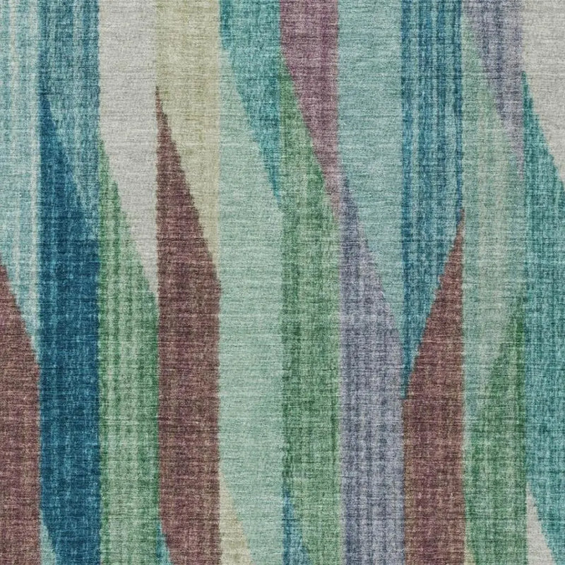 3' X 5' Teal Blue And Turquoise Striped Washable Indoor Outdoor Area Rug Homeroots Outdoor