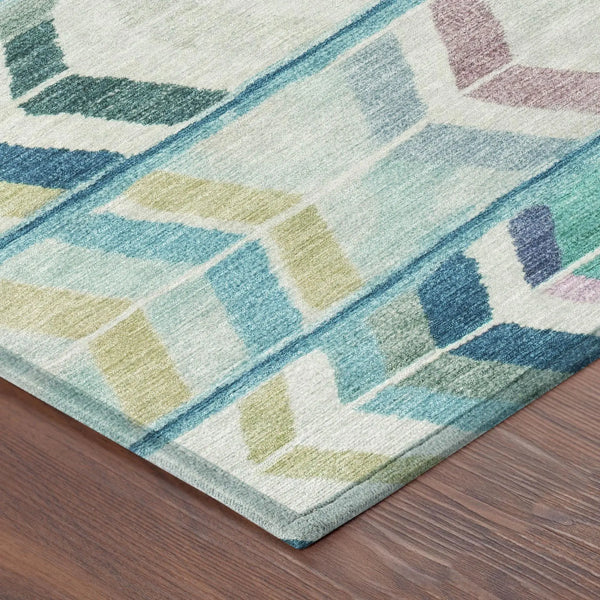 3' X 5' Teal Blue And Turquoise Tribal Washable Indoor Outdoor Area Rug Homeroots Outdoor