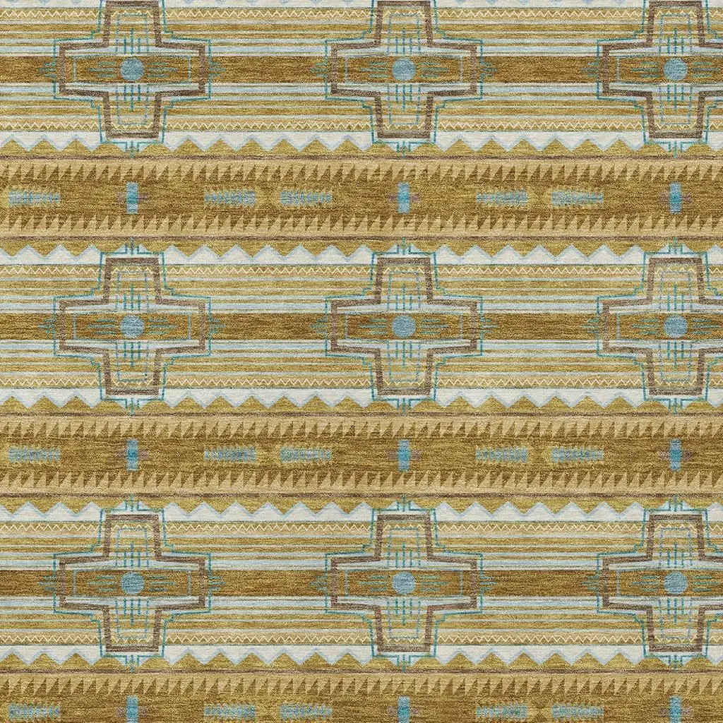 3' X 5' Walnut And Graphite Tribal Washable Indoor Outdoor Area Rug Homeroots Outdoor