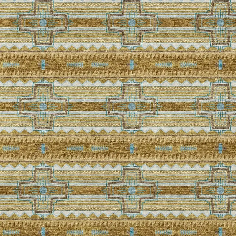3' X 5' Walnut And Graphite Tribal Washable Indoor Outdoor Area Rug Homeroots Outdoor