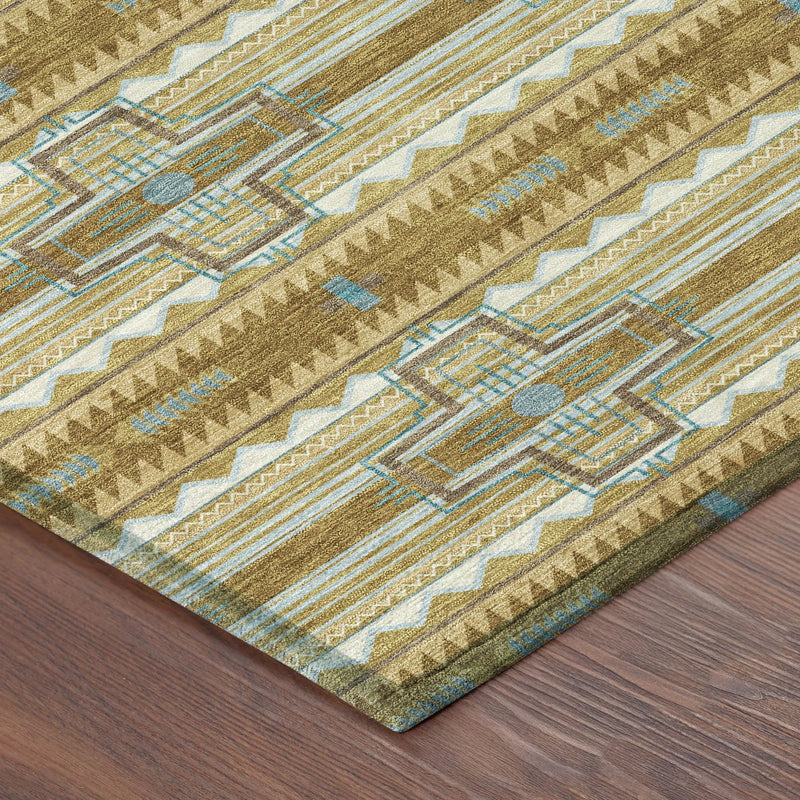 3' X 5' Walnut And Graphite Tribal Washable Indoor Outdoor Area Rug Homeroots Outdoor