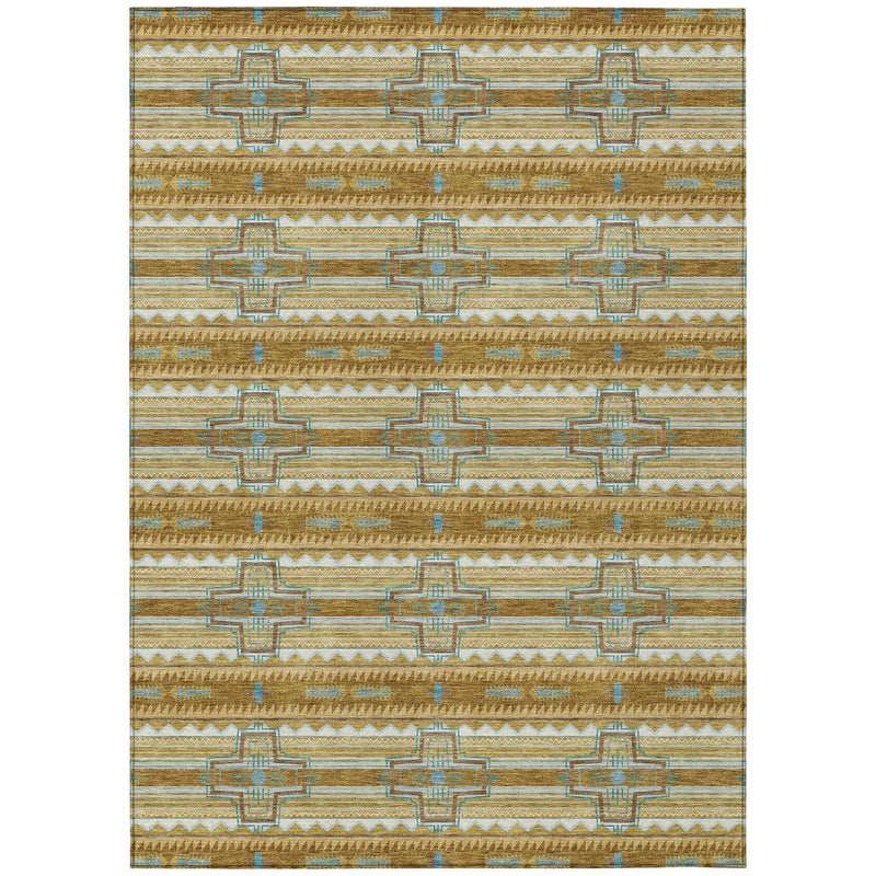 3' X 5' Walnut And Graphite Tribal Washable Indoor Outdoor Area Rug Homeroots Outdoor