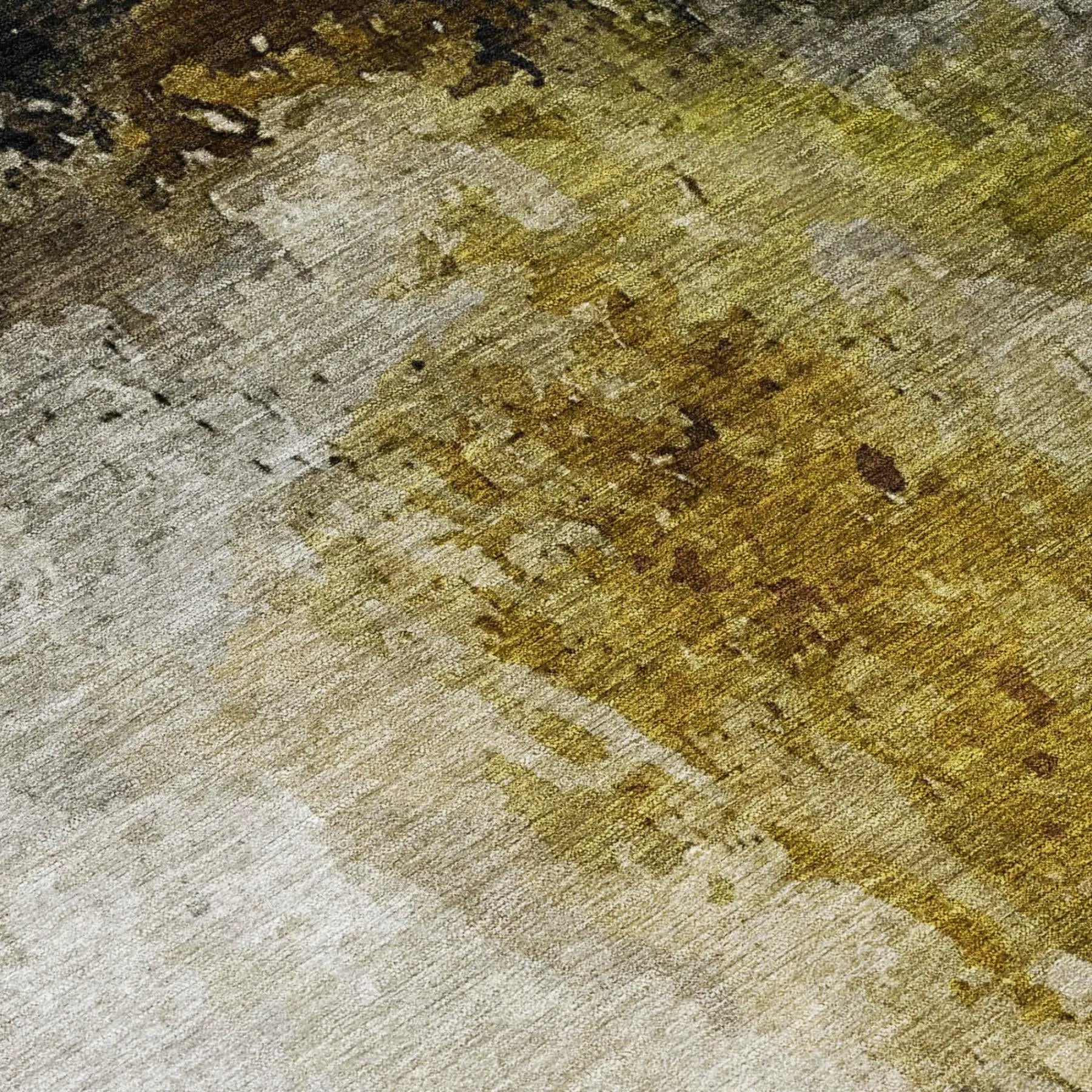 3' X 5' Wheat And Gold Abstract Washable Indoor Outdoor Area Rug Homeroots Outdoor