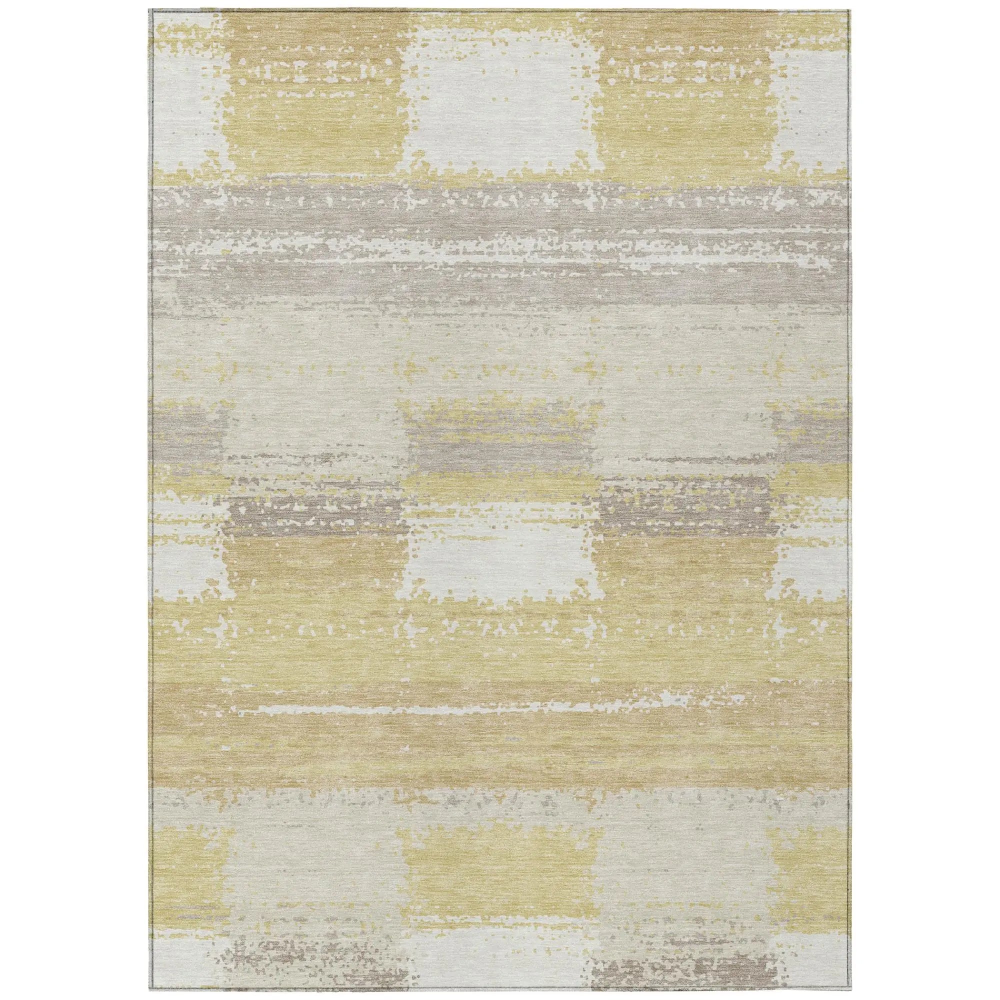3' X 5' Wheat And Gold Geometric Washable Indoor Outdoor Area Rug Homeroots Outdoor