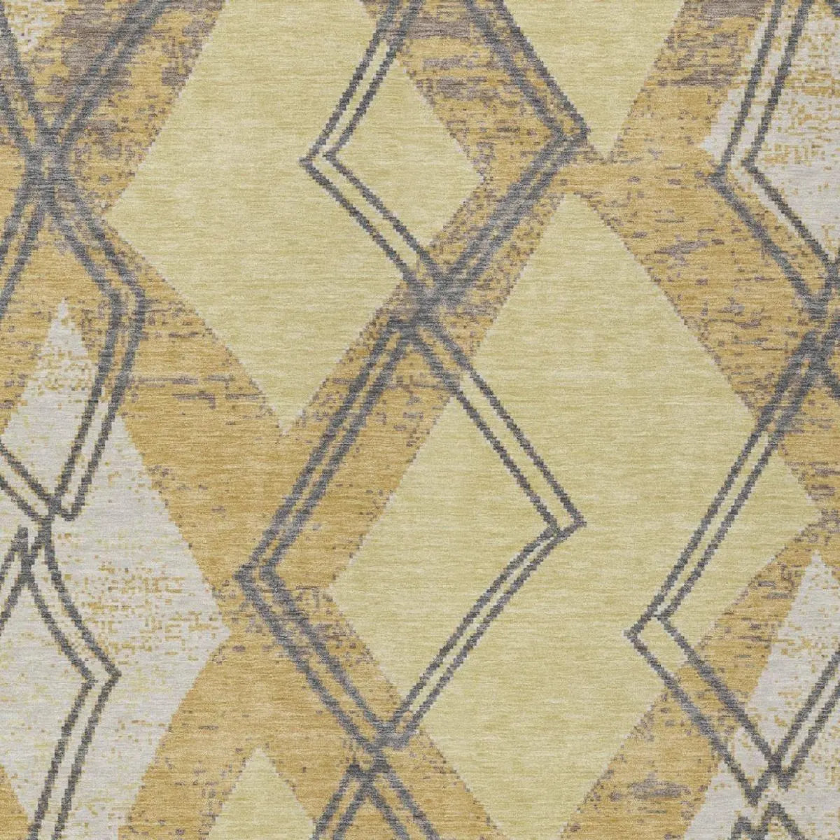 3' X 5' Wheat And Gold Geometric Washable Indoor Outdoor Area Rug Homeroots Outdoor