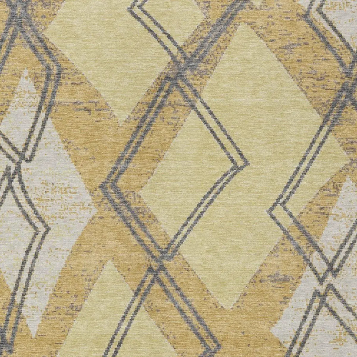 3' X 5' Wheat And Gold Geometric Washable Indoor Outdoor Area Rug Homeroots Outdoor
