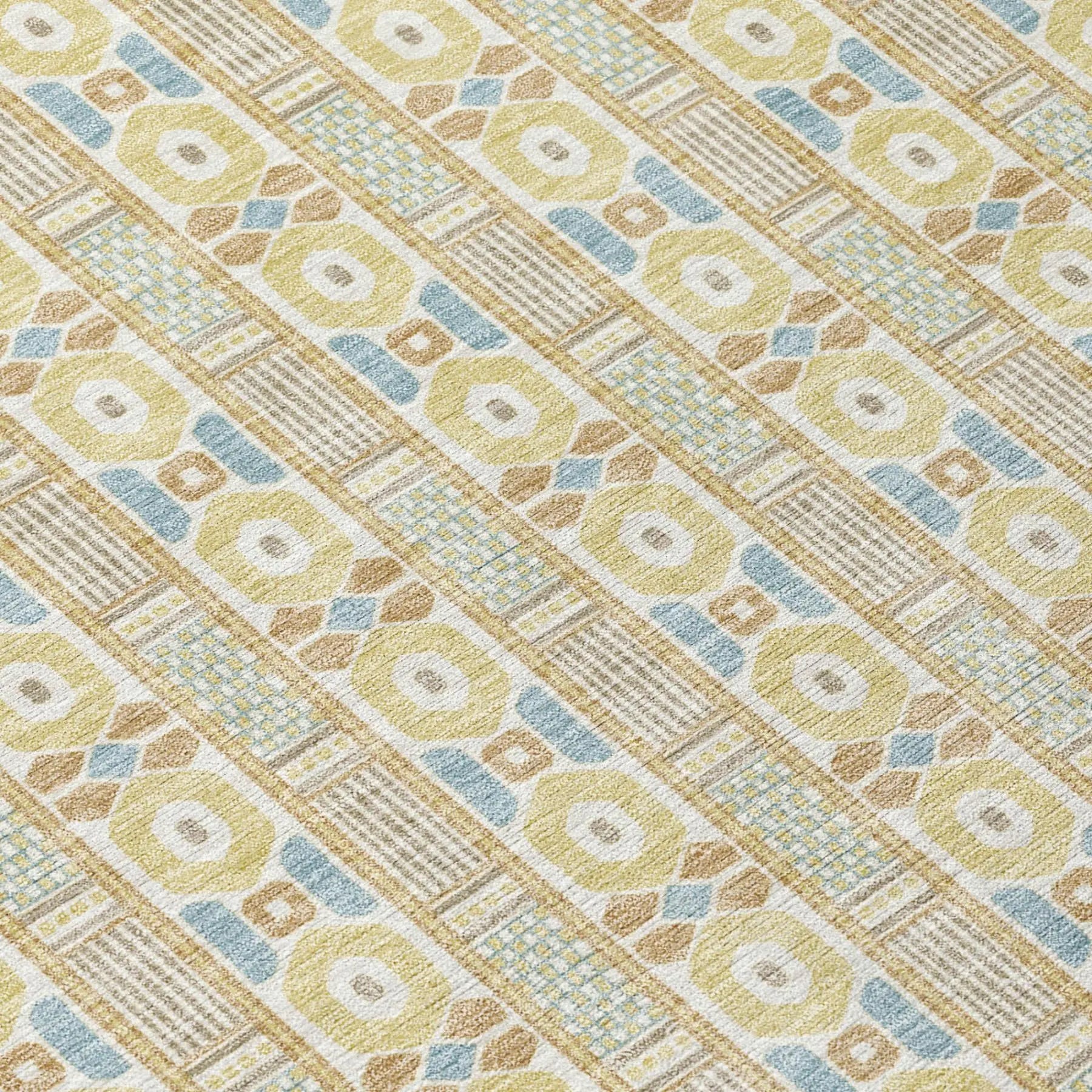 3' X 5' Wheat And Gold Striped Washable Indoor Outdoor Area Rug Homeroots Outdoor