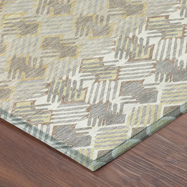 3' X 5' Wheat And Gold Striped Washable Indoor Outdoor Area Rug Homeroots Outdoor