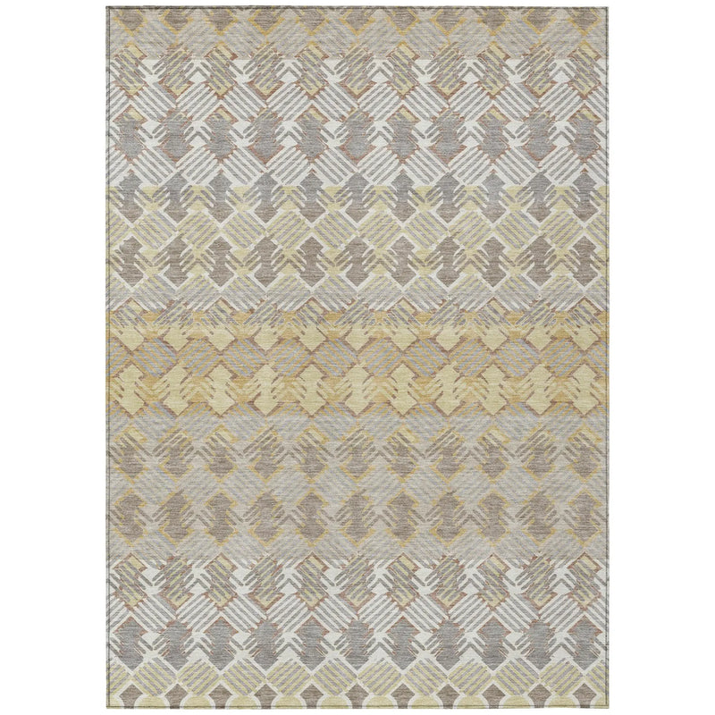 3' X 5' Wheat And Gold Striped Washable Indoor Outdoor Area Rug Homeroots Outdoor