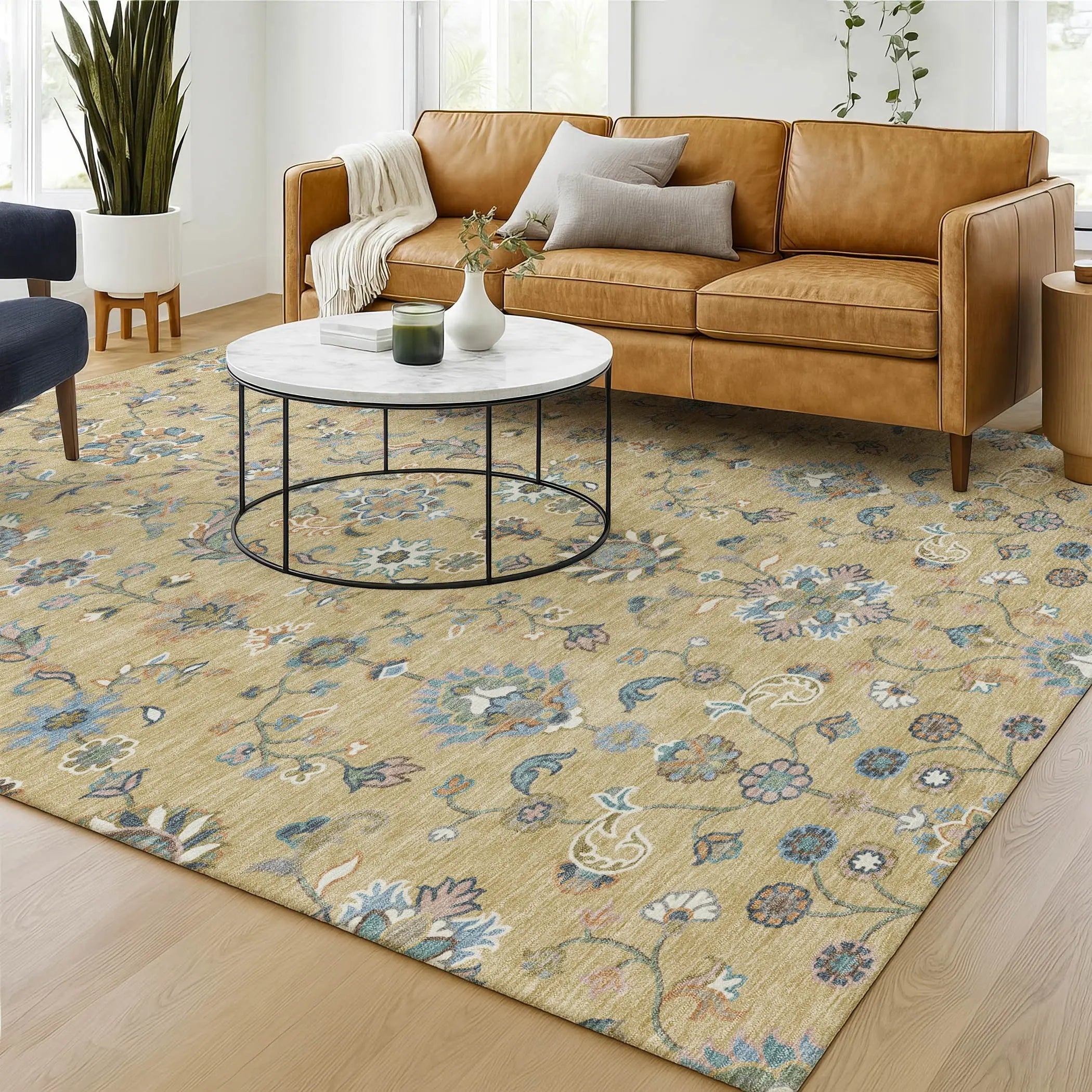 3' X 5' Wheat And Taupe Abstract Washable Indoor Outdoor Area Rug Homeroots Outdoor