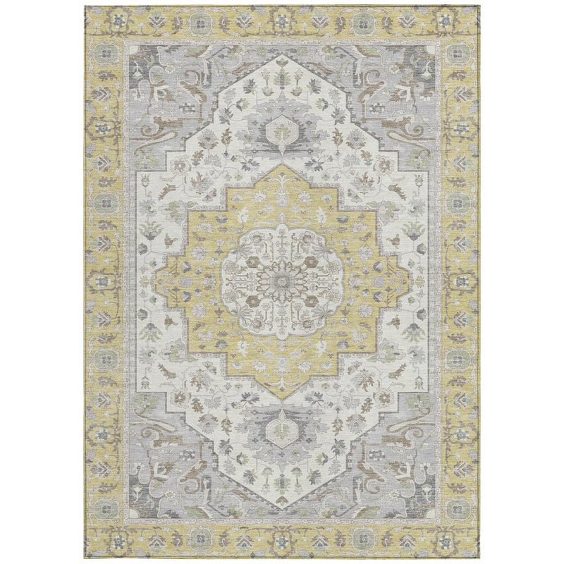 3' X 5' Wheat And Taupe Oriental Washable Indoor Outdoor Area Rug Homeroots Outdoor
