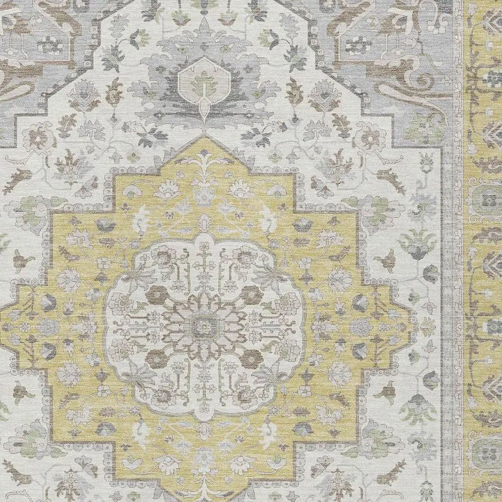 3' X 5' Wheat And Taupe Oriental Washable Indoor Outdoor Area Rug Homeroots Outdoor