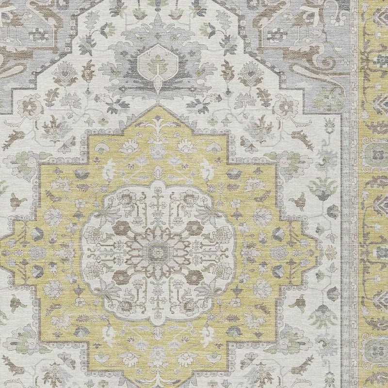 3' X 5' Wheat And Taupe Oriental Washable Indoor Outdoor Area Rug Homeroots Outdoor